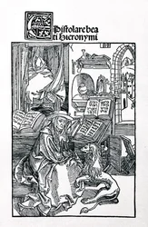 St. Jerome in his Study Pulling a Thorn from a Lion